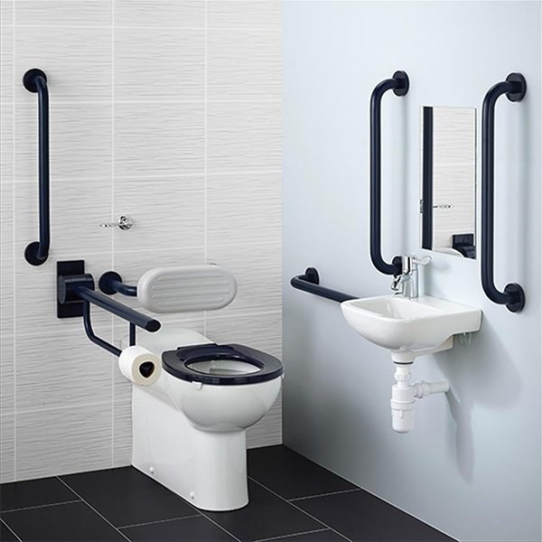 Armitage Shanks Contour 21+ Back to Wall WC Doc M Pack for disabled toilets - includes grab rails