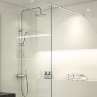 Vision cool touch bar shower with diverter to fixed head & handset