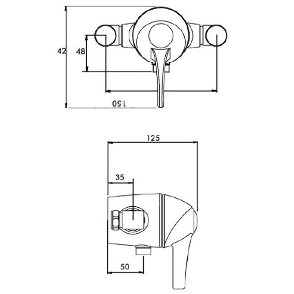 SanCeram sequential lever operated exposed shower valve