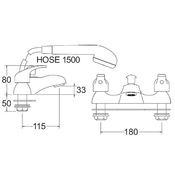 Deva Adore Deck Mounted Bath/Shower Mixer - ADORE106
