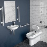 SanCeram Sensor Doc M Pack – back to wall toilet, concealed cistern, basin, sensor tap, grab rails
