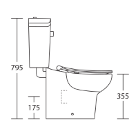 Armitage Shanks Contour 21 Splash Schools 355mm Back To Wall Toilet - Technical Drawing