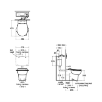 Armitage Shanks Contour 21 Splash Schools 305mm Back To Wall Toilet - Technical Drawing
