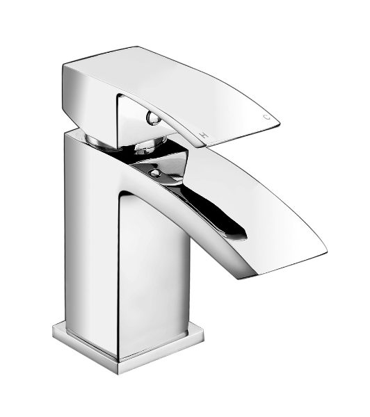 Swoop lever basin tap. Stylish monobloc mixer tap with luxury lever tilt