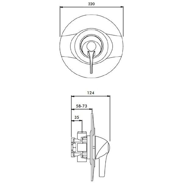 SanCeram sequential lever operated concealed shower valve