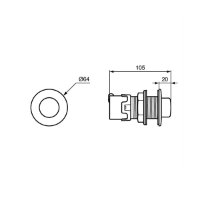 Ideal Standard Conceala 3 Palm Push Button - Technical Drawing