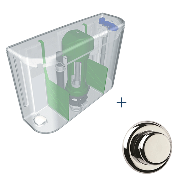Concealed Single Flush Cistern with Palm Push Button
