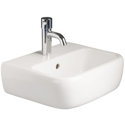 SanCeram Marden 420 wall mounted basin. Small wall hung basin with overflow