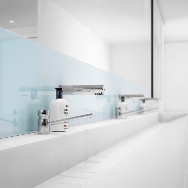 SanCeram 1200mm Solid Surface Wash Trough - Wall Mounted Taps – Education/Commercial Sanitary Ware.