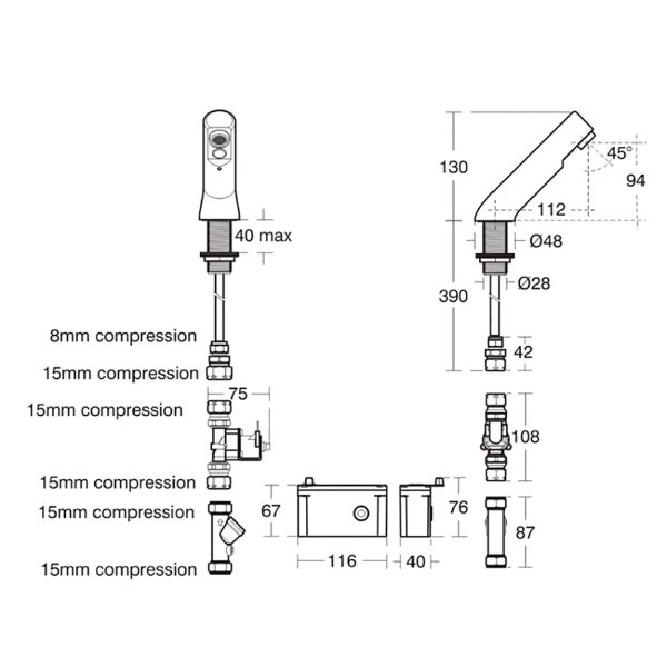 Armitage Shanks Sensorflow 21 compact sensor tap