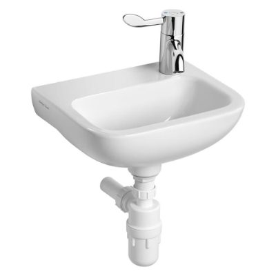Armitage Shanks Contour 21 370 small wall hung basin right hand taphole. HBN compliant sanitaryware