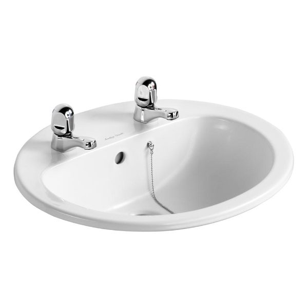 Armitage Shanks Orbit 21 550 counter top vanity basin with two tap holes - S248801