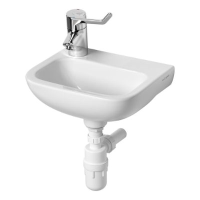 Armitage Shanks Contour 21 370 small wall hung basin left hand taphole. HBN compliant sanitaryware