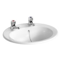 Armitage Shanks Sandringham 500 counter top vanity basin with two tap holes - E895301