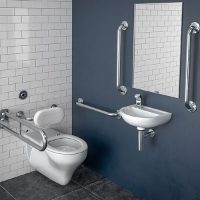SanCeram Sensor Doc M Pack, WH WC, Right Handed in Stainless Steel - The Sanitaryware Company
