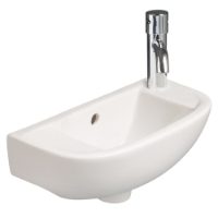 SanCeram Shenley 450 right hand slimline basin. Wall hung sink ideal for narrow bathroom