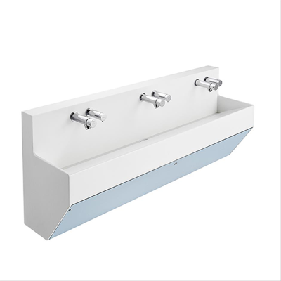 Contour 21 Splash 1500mm Wall Hung Wash Trough, Undrilled in Light Blue - The Sanitaryware Company
