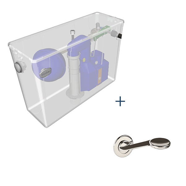 Tyde Concealed Dual Flush Cistern with Dimple Lever -The Sanitaryware Company