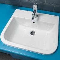 SanCeram Shenley 500 counter top vanity basin with centre tap hole