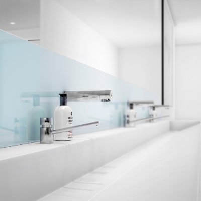 SanCeram 1800mm Solid Surface Wash Trough - Wall Mounted Taps – Education/Commercial Sanitary Ware.