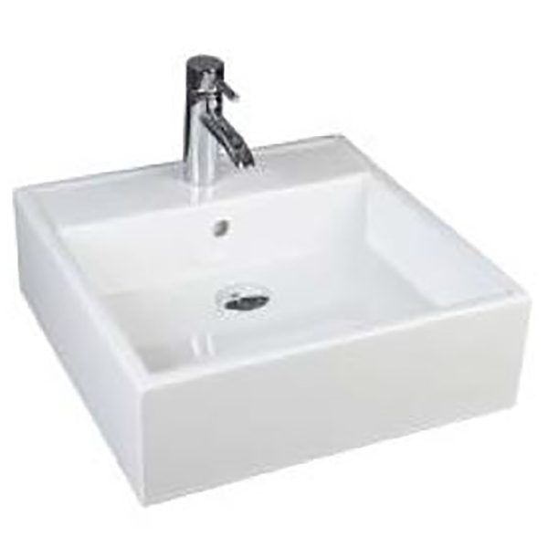 SanCeram Marden 460 Basin – for use as square sit on basin or square wall hung basin