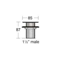 Armitage Shanks 1½" Slotted Strainer Waste for Alder Sink - Technical Drawing