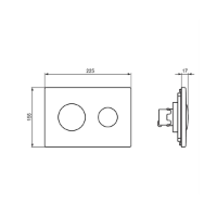 Ideal Standard Conceala 3 Contemporary Dual Flush Plate - Technical Drawing