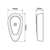 Triton Omnicare Start/Stop button, Technical Drawing with dimensions