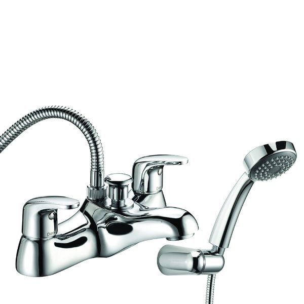 Deva Adore Deck Mounted bath filler with shower – lever mixer taps