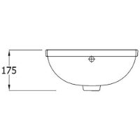 SanCeram Shenley 400 semi-recessed vanity basin with two tap holes